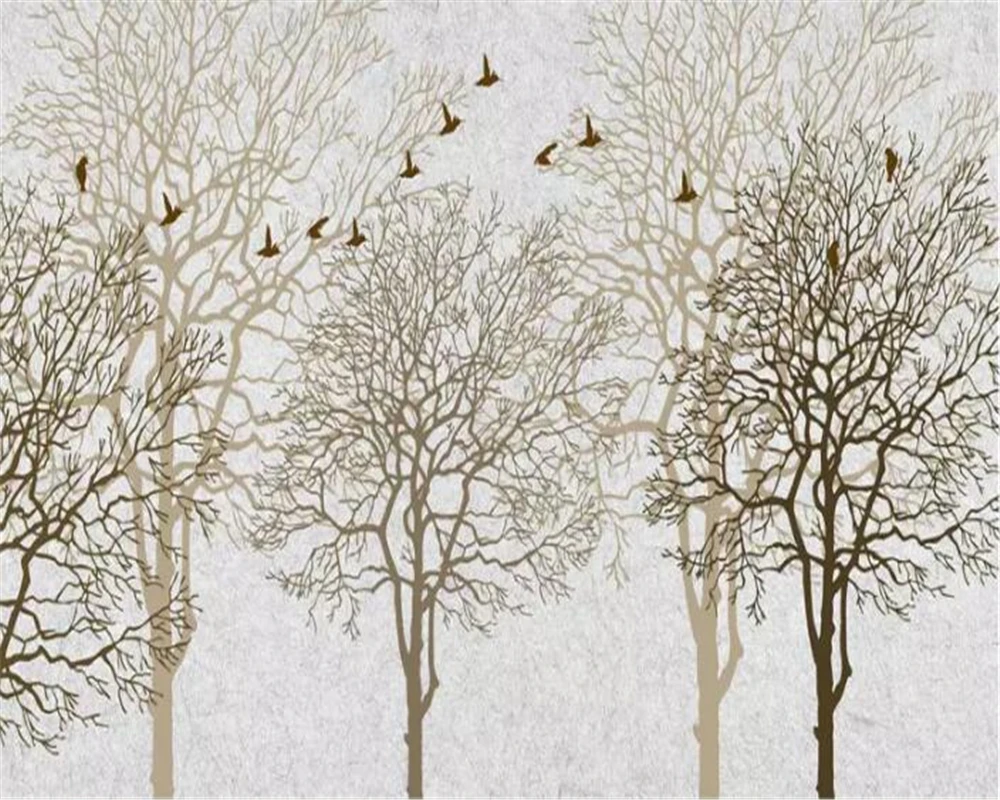 Wellyu пользовательские обои 3d фотообои простые европейские Деревья абстрактная