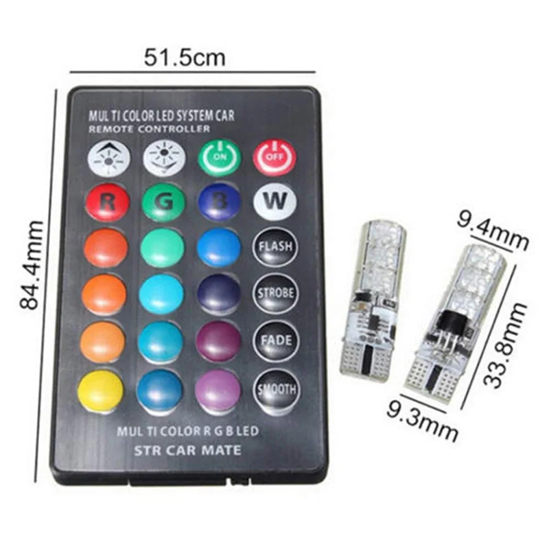 FLYCAR T10 W5W RGB LED подсветка для чтения интерьера автомобиля 16 видов цветов сменная