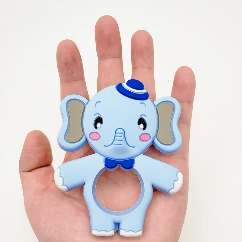 Silicone Baby Teether Elephant 5pcs Bpa Free Infant Pendant Necklace Food Grade Jewelry Teething Chew Toy Pacifier Clip Animal | Мать и