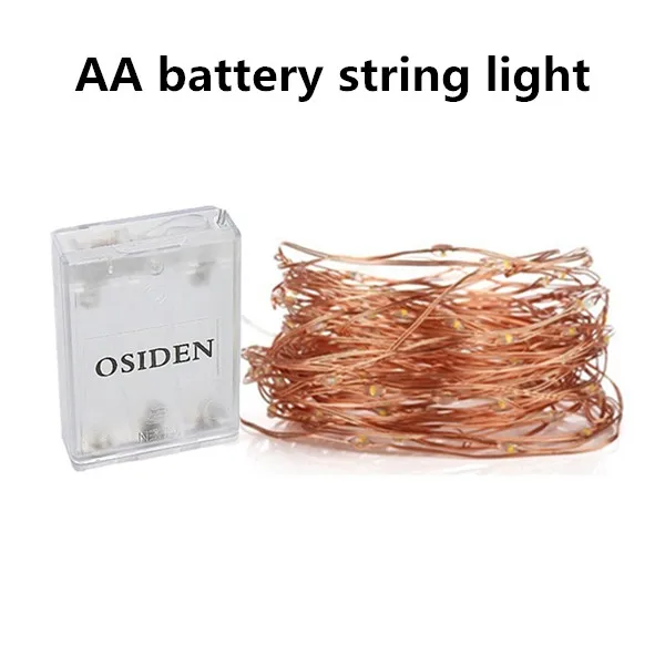 battery string light Рождественский светильник 5/10 м водонепроницаемый пульт дистанционного управления Сказочный светильник s батарея USB работающий украшение 8 режимов таймер светодиодный медный провод - Испускаемый цвет: battery string light