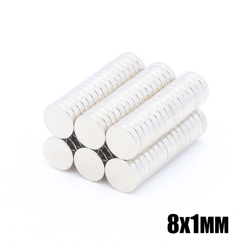 500 шт 8x1 мм неодим Магнитный Диск Постоянный Small маленький круглый супер мощный сильный Магнитный Магнит 8 мм x 1 мм