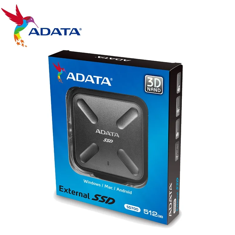 ADATA SD700 1 ТБ 250G 512G внешний SSD прочный водный/Пылезащитный/ударопрочный