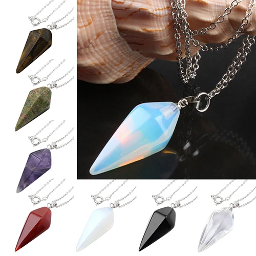 Горячие природного кварца шестиугольник Исцеление чакра рейки кулон цепи