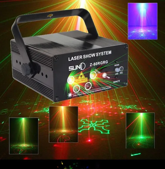 

LED Laser Stage Lighting 5 Lens 80 Patterns RG Mini Led Laser Projector 3W Blue Light Effect Show For DJ Disco Party Lights