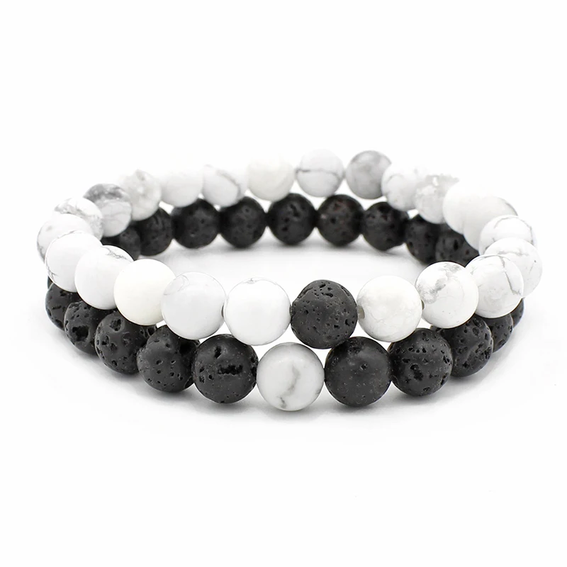 Natural Stone Bracelet Men 8mm Lava Beads Braslet For Classic Cool Biker Couple Braclet Gift | Украшения и аксессуары