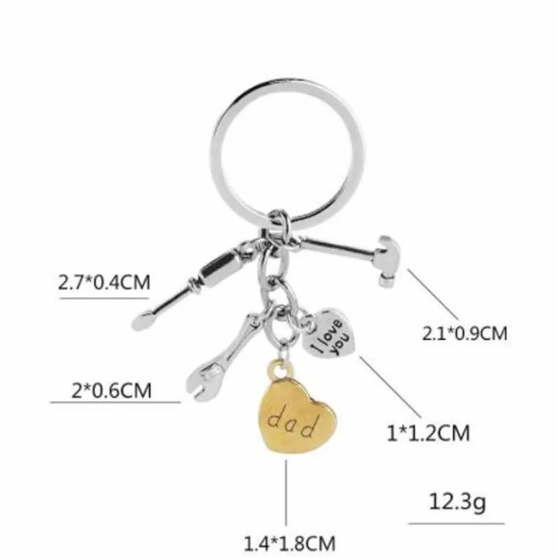 WKOUD New Creative Letter I Love You Mom Dad Pendant Keychain Repair &amp Kitchen Tools Keyring Key Chains Mother Father's Day Gift |