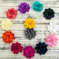 50pcslot 3 6 13colors hair clips double layer lotus flowers for kids hair accessories winter fabric flowers for headbands diy