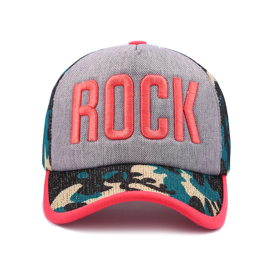 Новинка 2019 сетчатые бейсболки женские Снэпбэк кепки с надписью Rock модные