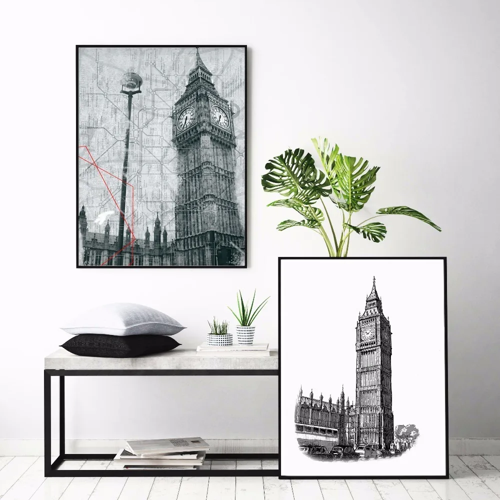 Плакаты и принты Big Ben для художественных работ Настенная картина декоративная на