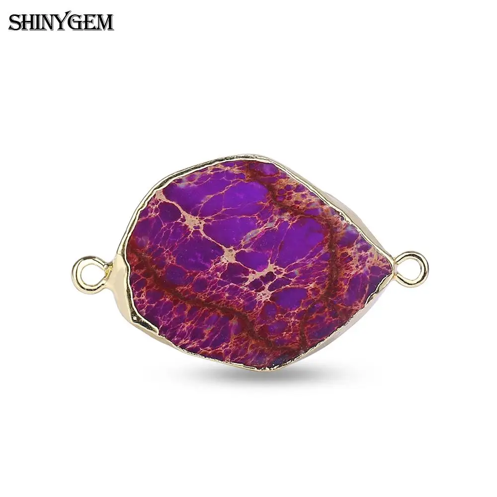 ShinyGem морской осадочный Натуральный Камень Подвески Нерегулярные золотые кусочки Подвески Druzy Стразы Кулон Разъем для изготовления ювелирных изделий