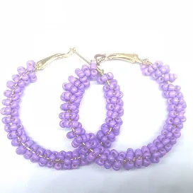 light purple WLP женские модные серьги Винтажные серьги в богемном стиле брендовые ювелирные изделия геометрический сплав покрытие простые серьги-кольца для женщин - Окраска металла: light purple