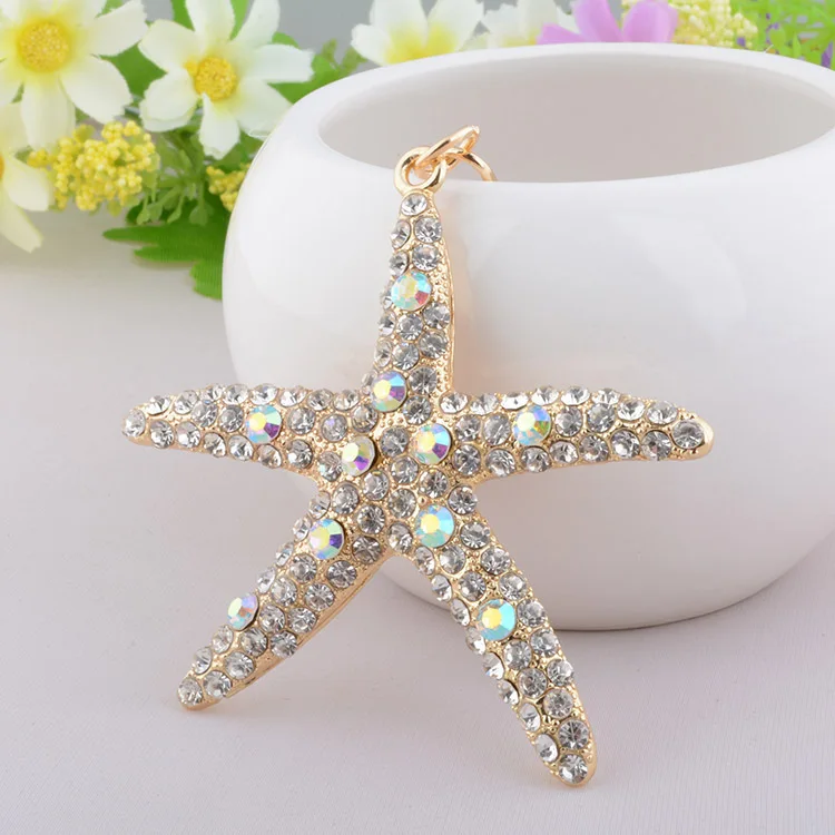 Брелок для ключей starfish цветная металлическая подвеска мужчин и женщин