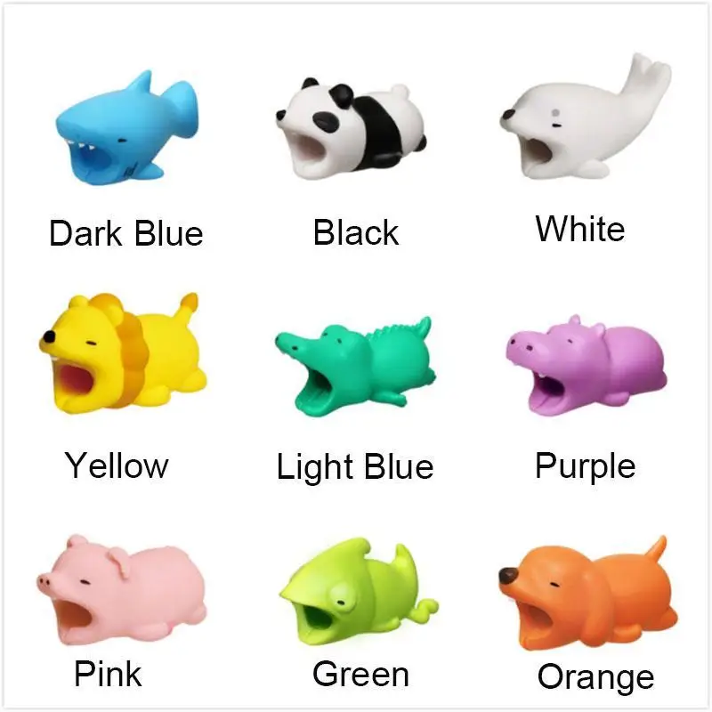 1 Pcs Cable Bites Protector for Iphone Winder Phone Holder Accessory Chompers Rabbit Dog Cat Animal Doll Model Funny Toys | Игрушки и