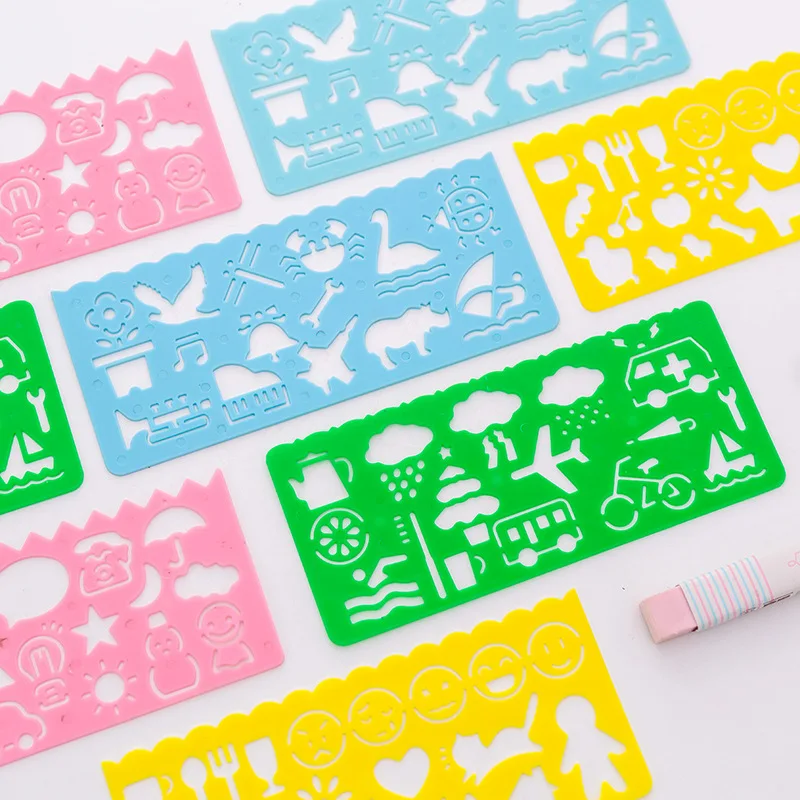 4 штуки креативные Детские краски игрушки милый мультяшный узор линейка детский