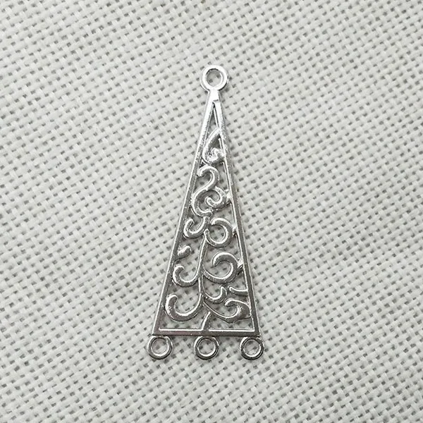 Серьги фурнитура Ожерелье Подвески brincos застежка филигранные серьги пирсинг Подвески соединитель петли застежка Панк ювелирные изделия diy - Цвет: rhodium 46x18mm