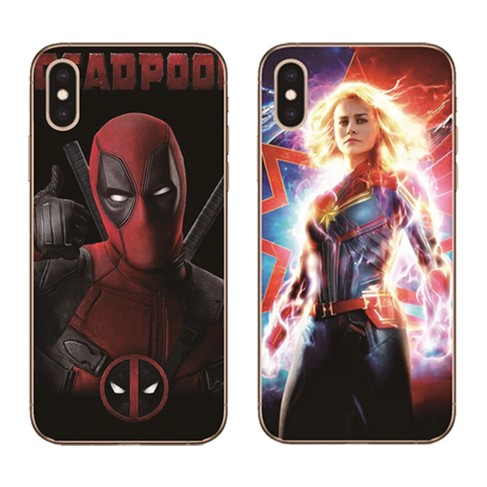 Модный чехол для iPhone X XR XS Max 8 7 6 6S Plus 5 5S SE Железный человек Капитан Америка Marvel DC Joker