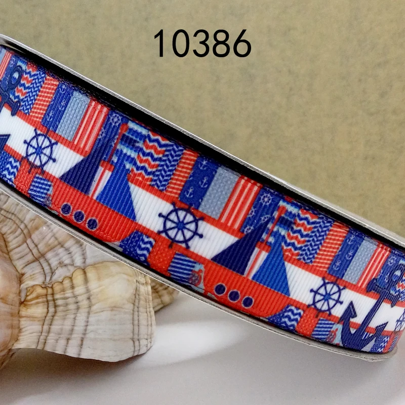 Бесплатная доставка 50 ярдов на размер морские ленты с принтом корсажная лента 10386