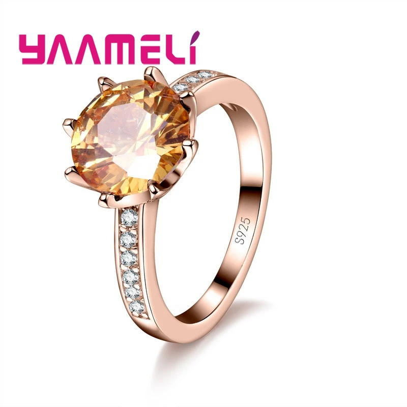 Model 6 Промо-акция! Изысканные кольца из натуральной 925 пробы, серебряные кольца с фианитами для мужчин и женщин, обручальные ювелирные изделия из кубического циркония, 7 цветов - Цвет основного камня: Model 6