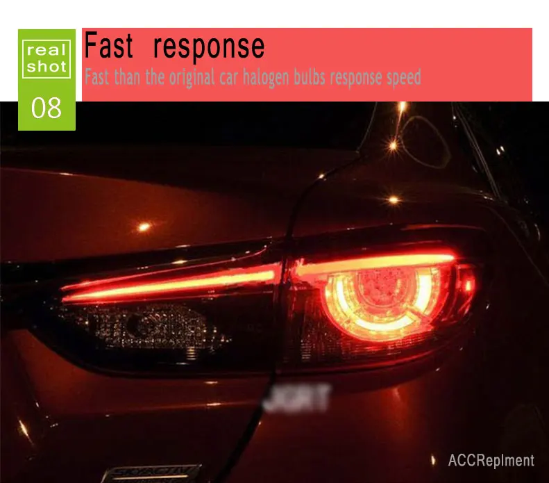 4 шт. автомобильный Стайлинг для Mazda 6 задний светильник s- для Mazda 6 светодиодный задний фонарь+ сигнал поворота+ тормоз+ задний светодиодный светильник