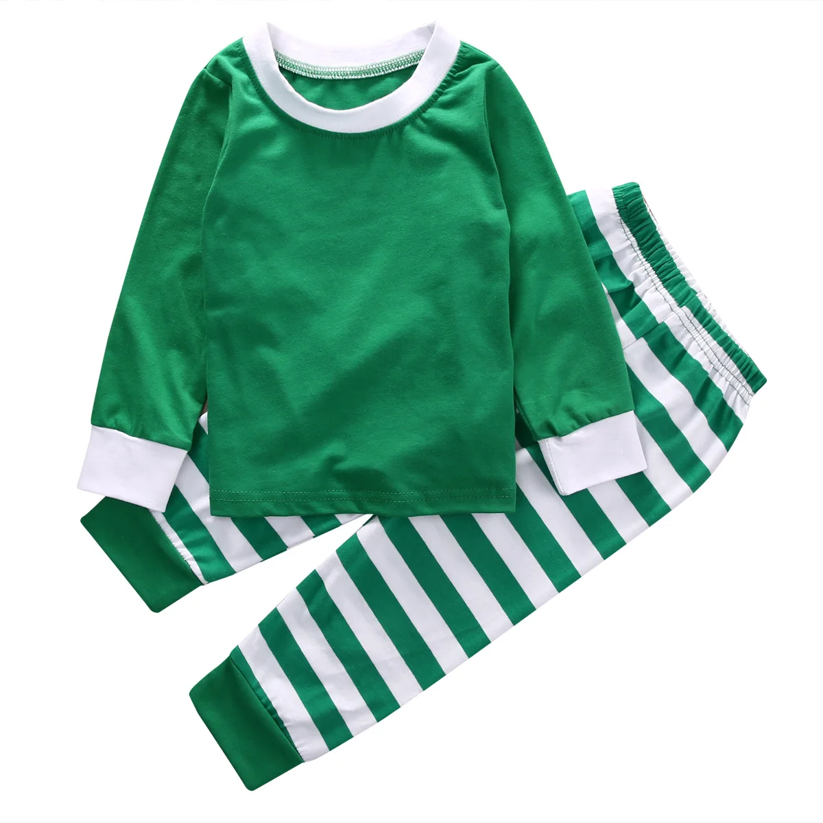 2pcs Toddler Kids Baby Boy Girls Striped Outfits Christmas Pajamas Sleepwear Set | Детская одежда и обувь