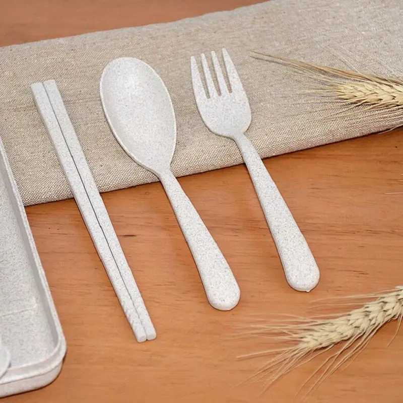 2017 3 шт. японские коробочки вилки ножи защита окружающей среды коробка для