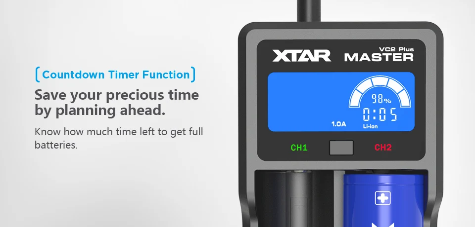 XTAR VC2 VC2 плюс VC4 VC2S VC4S батарея зарядное устройство для 10440/16340/14500/14650/18350/18500/18650/18700/21700/20700/17500