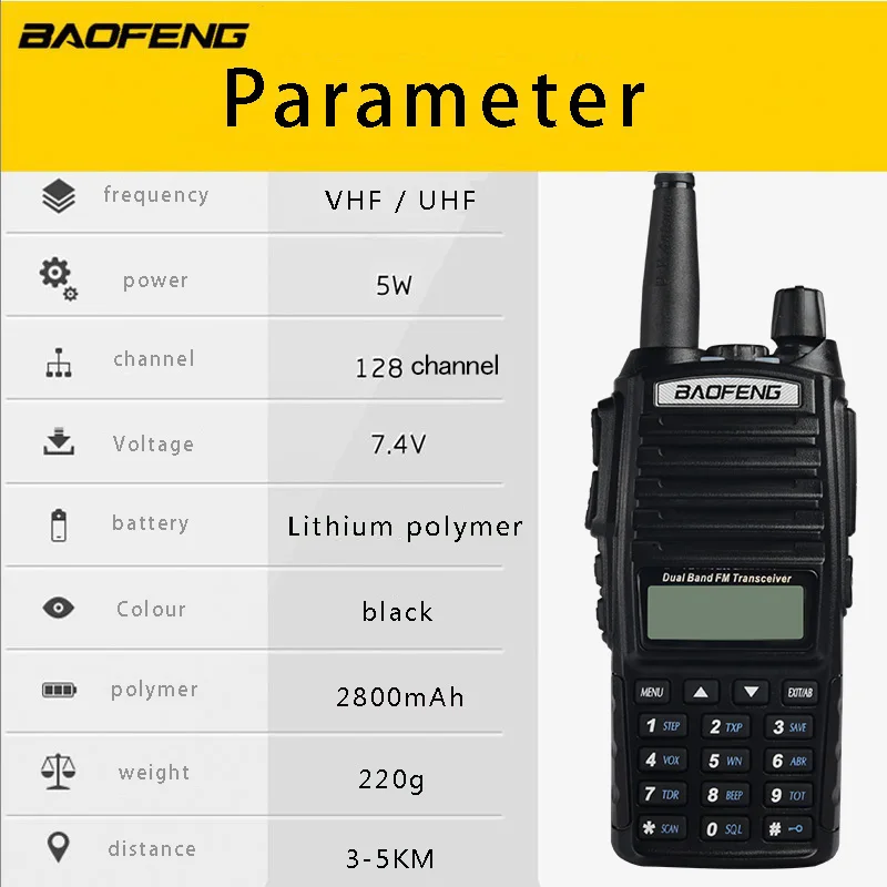 (4 шт.) BaoFeng UV 82 двухдиапазонный 136 174/400 520 MHz FM Ham UV82 двухстороннее радио