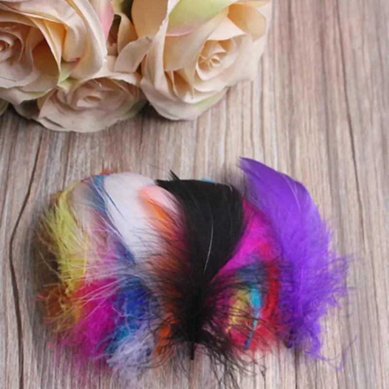 Опт бесплатная доставка 100 шт./лот смешанные цвета перьев 4 8 см гусиные перышки