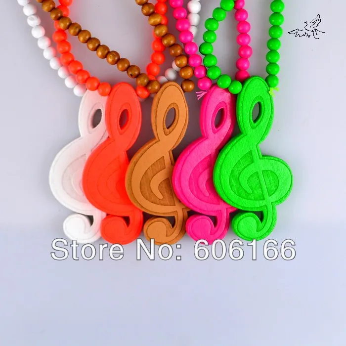 Ожерелье с музыкальными нотами хорошее дерево NYC хип-хоп танцор модные ювелирные