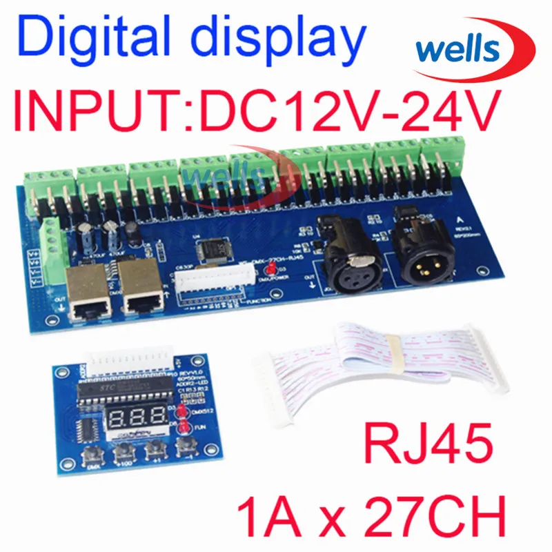 27CH DMX512 с контроллером RJ45 цифровой трубчатый дисплей общий анод постоянного