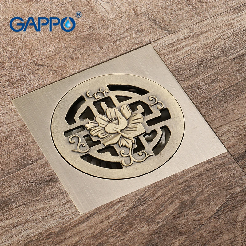 GAPPO античная латунь душевой сток в полу Ванна стопор отходов фильтр ванная плитка