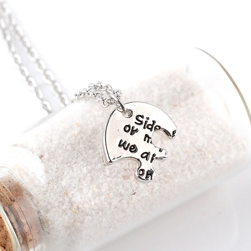 Мода 2017 письмо любовь сердце ожерелье лучшие друзья разбитое 3 шт. шитье сестры