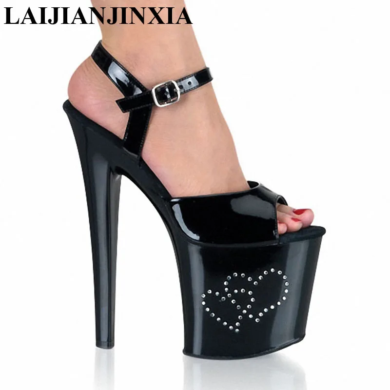 LAIJIANJINXIA 2017 New Women's Platform Sandals Pole Dancing Shoes 8 Inch High Heels Shoes Nightclub Dance Shoes E-033