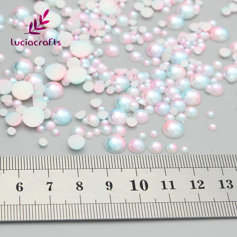 Lucia crafts 3/4/5/6/8 мм: полукруглый искусственный жемчуг плоские для альбома для изготовления украшений своими руками, хлопковая ткань для одежды/чехол для телефона/станок для изготовления F0316