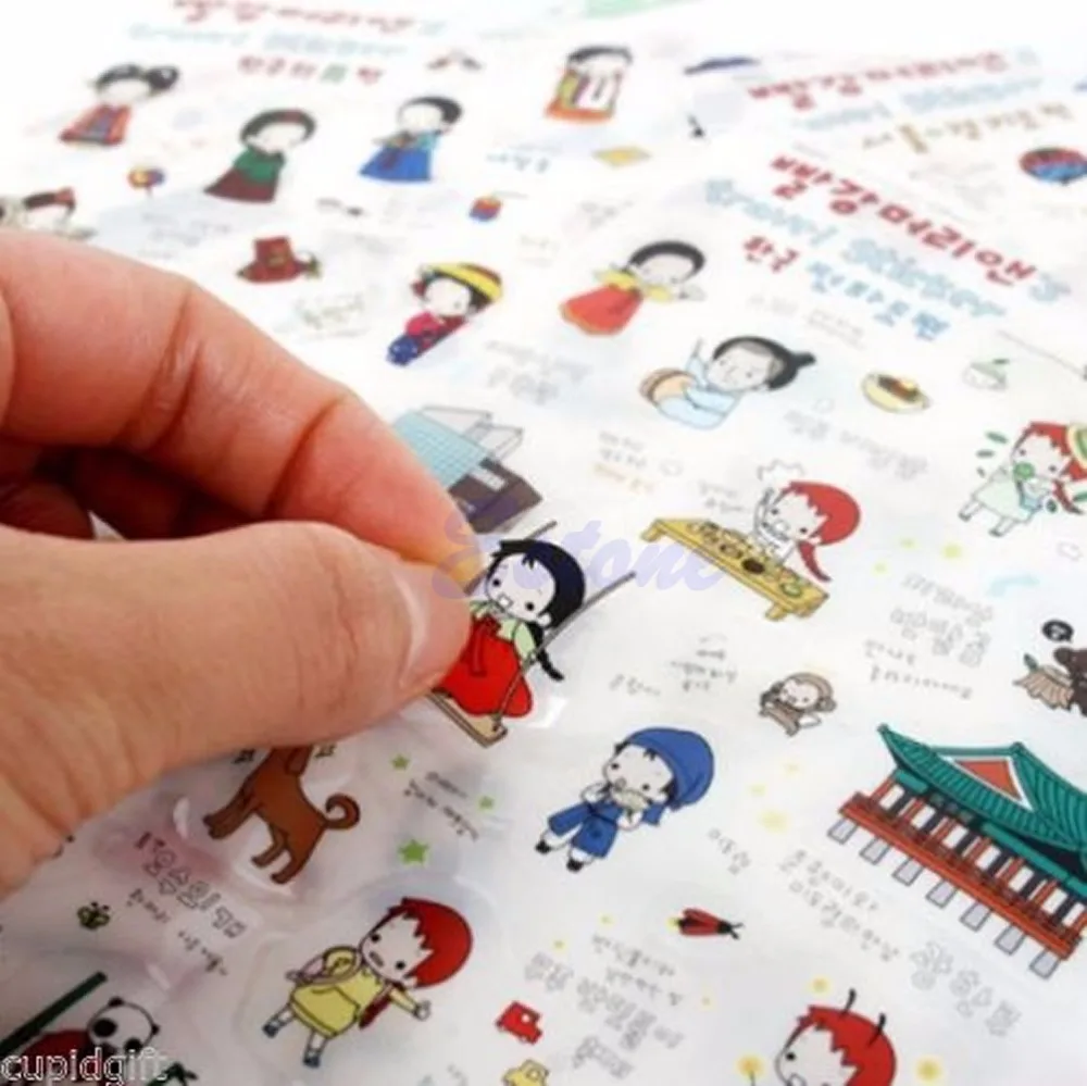 6 листов милые туристические наклейки Анны Дневник украшения скрапбук корейский