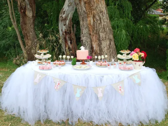 Туту Тюль Фуршетные скатерти Baby Shower украшения для стульчика домашний текстиль праздничные атрибуты розовый синий событие для вечеринок