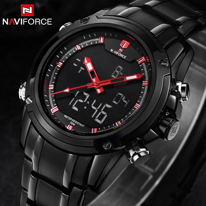Часы наручные NAVIFORCE Мужские кварцевые роскошные Брендовые спортивные