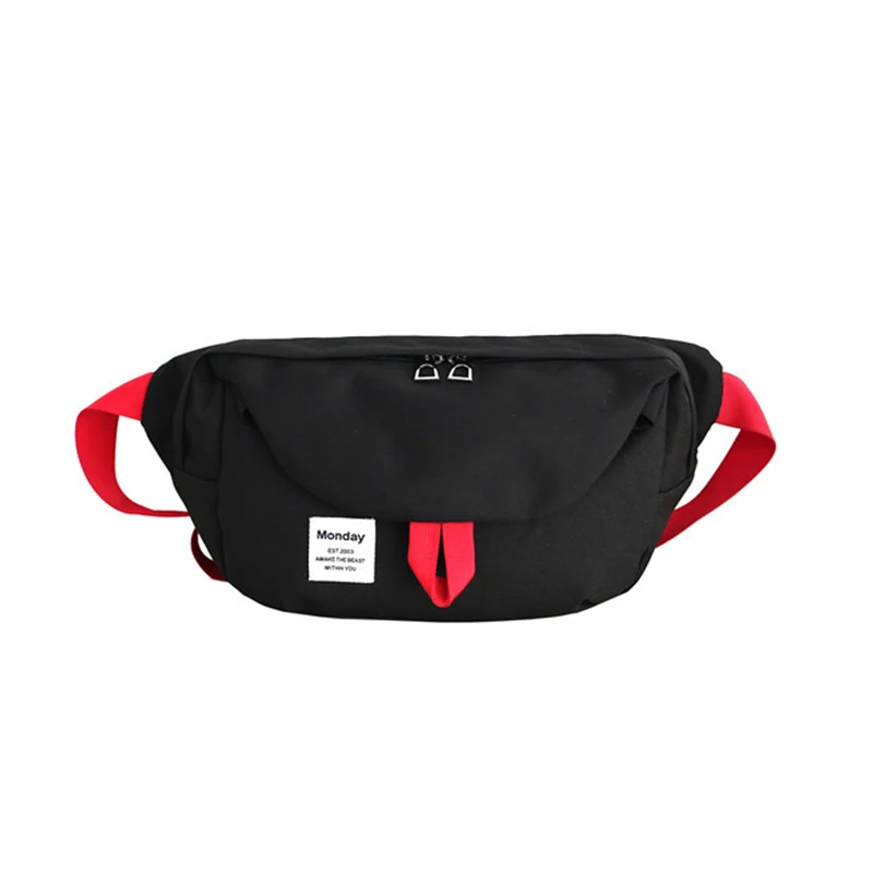 Black Waist bag Поясная Сумка унисекс поясная сумка в уличном стиле поясные сумки нагрудные пакеты большая емкость сумка формы «банан» хип-хоп пакет оксфордская ткань бум пакет - Цвет: Black Waist bag