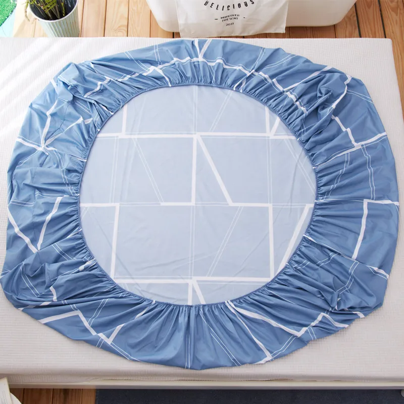 Стильный Синий геометрический узор 1 шт. простыня в полоску наматрасник четыре