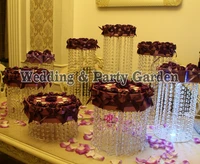 8pcs wedding luxury crystal clear circle acrylic round cupcake wedding anniversary birthday supply craft display d1530h4510