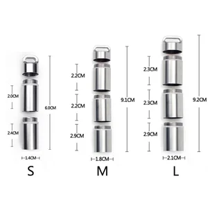 Контейнер для хранения лекарств EDC из нержавеющей стали, портативный герметичный водонепроницаемый герметичный держатель для таблеток, подвесной бокс для улицы