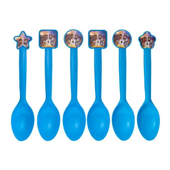 spoon 6pcs Dreambound путешествия Коко Декоративная скатерть для вечеринки счастливые бумажные для дня рождения баннер/чашки/тарелка/салфетка детский душ вечерние принадлежности - Цвет: spoon 6pcs