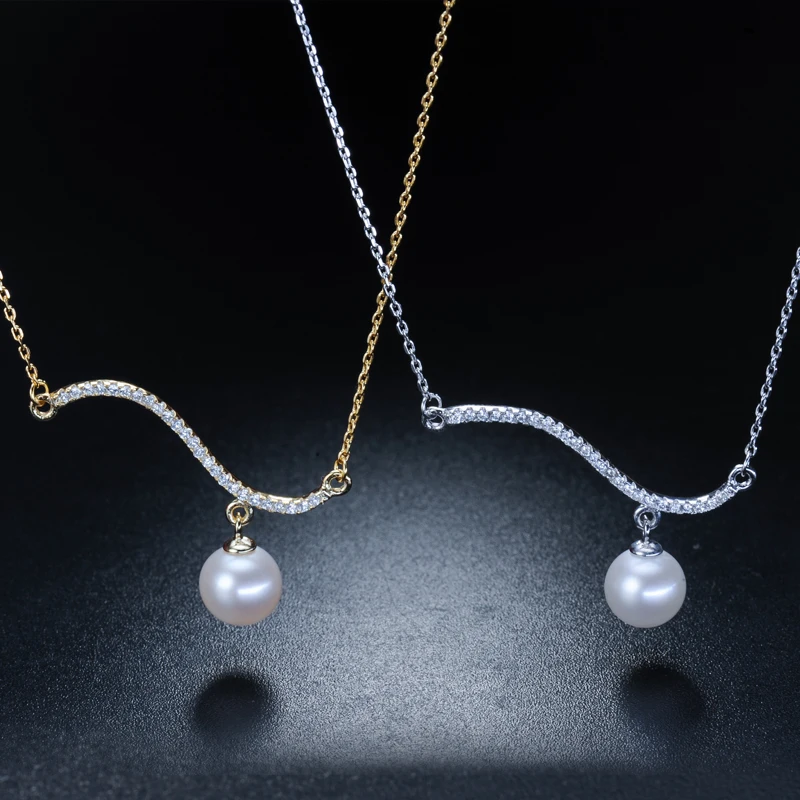YUNRUO Natural Freshwater pearls pendant necklace S925 Silver Chain 18k Gold Plated woman Jewelry Pearl color can customize | Украшения и