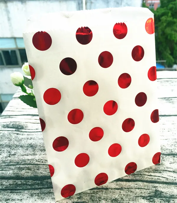 100 шт. бумажные мешки для свадебной вечеринки в горошек с розой конфетная бумага