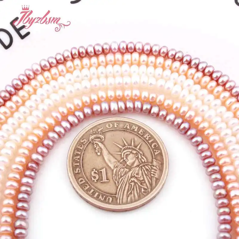2x3mm Rondelle Heishi Cultured Freshwater Pearl Beads Loose Natural Stone For Jewelry Making DIY Gift Necklace Strand 15&quot | Украшения и