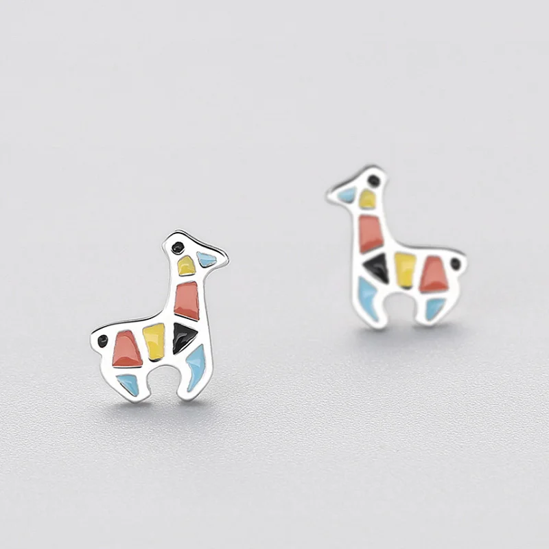 Серьги гвоздики с эмалью серебро 925 пробы|Серьги-гвоздики| |