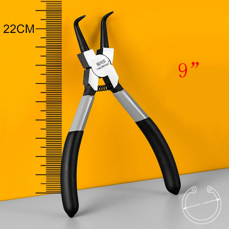 elbow 1pc " /7"/" многофункциональные плоскогубцы с кольцом для вала, многофункциональный обжимной инструмент, Внутренние Внешние клещи для снятия пружинного кольца, стопорные Стопорные плоскогубцы - Цвет: elbow 1pc