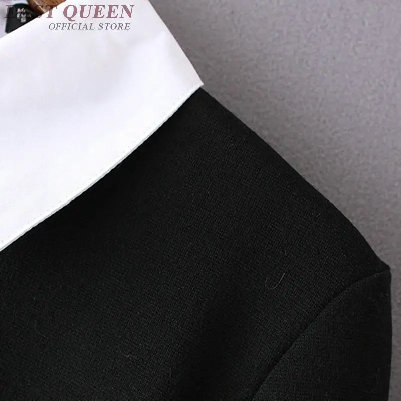 Черное платье с белым воротником деловое офисное женское черное социальное