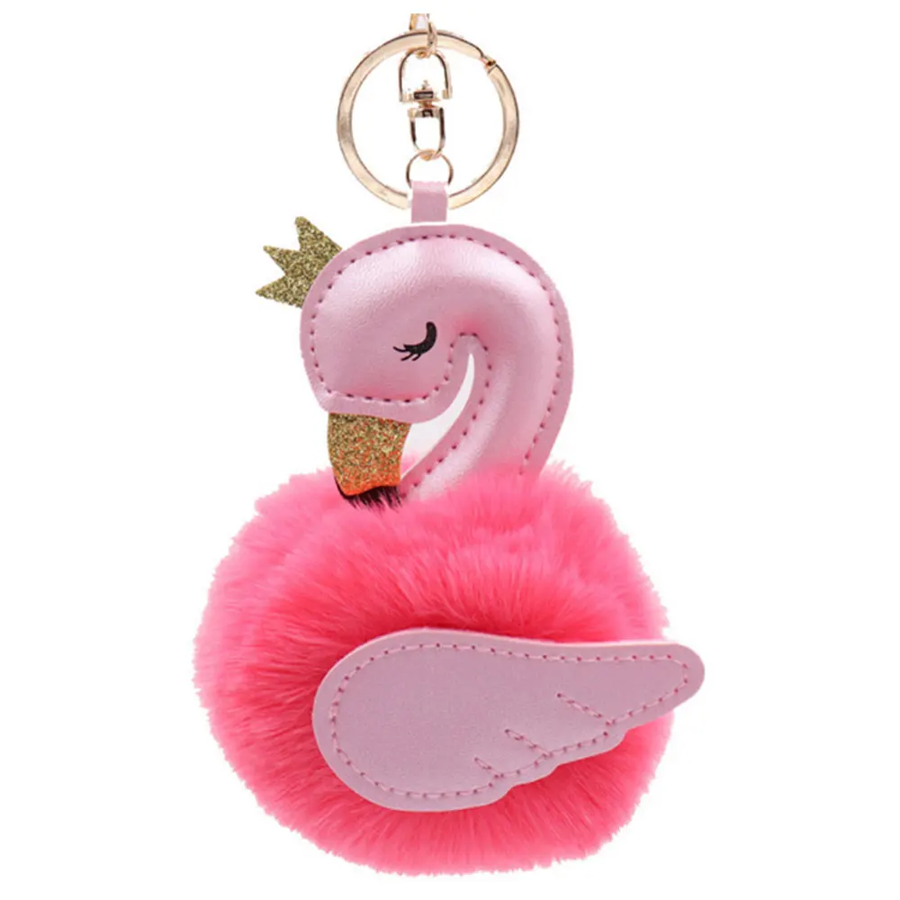 Keychain Pendant Plush Swan Backpack Clothing Bag Ornament Party Hanging Gift Key Buckle Delicate Lovely Ring | Дом и сад