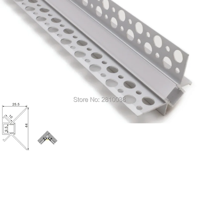 10 X1 M Sets/Lot angle led strip aluminium profile and inner corner wall channel for recessed wall lamps